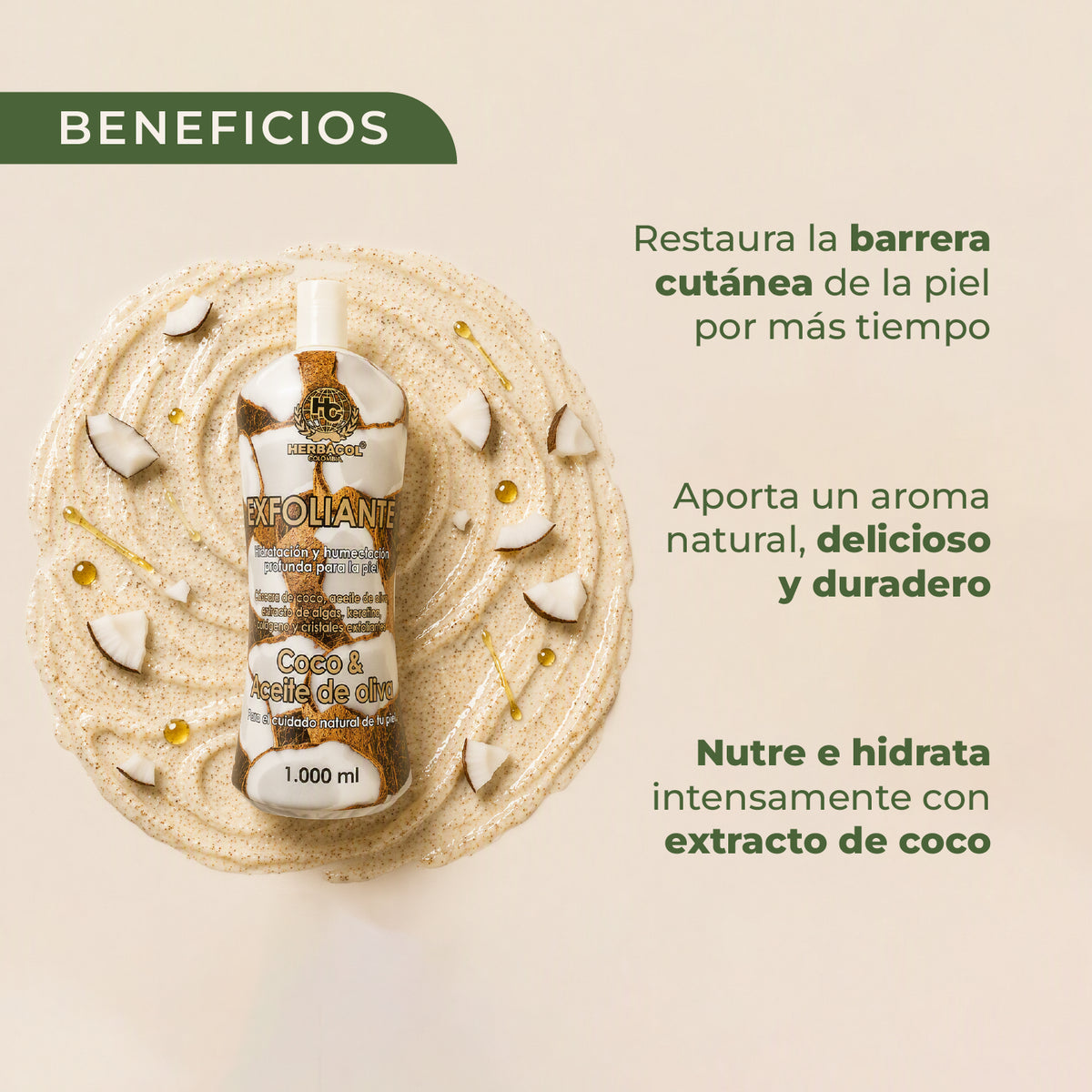 EXFOLIANTE DE COCO Y ACEITE DE OLIVA
