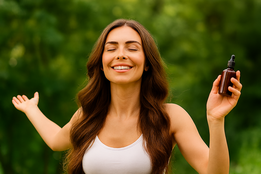 Mujer realizando un ritual de bienestar para año nuevo con Herbacol