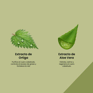 SHAMPOO DE ORTIGA Y ALOE VERA